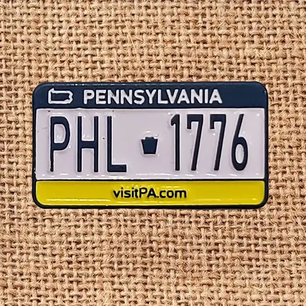 PA License Plate - PHL 1776 - Lapel Pin
