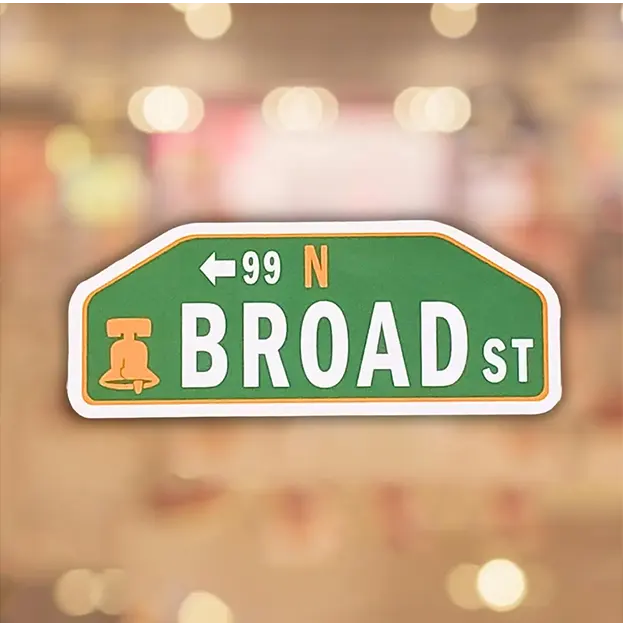 Philadelphia Street Sign - Broad Street - Sticker
