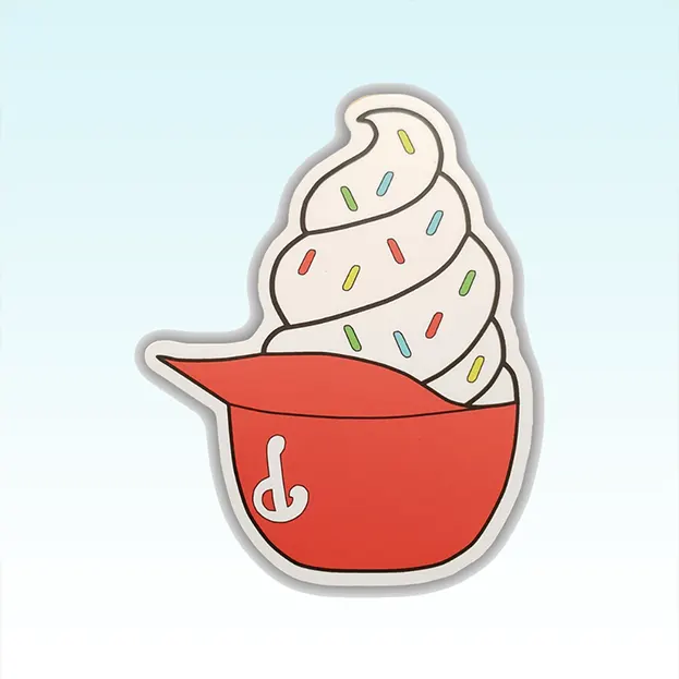 Vanilla Ice Cream Helmet Cap Sticker