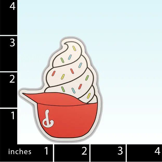 Vanilla Ice Cream Helmet Cap Sticker