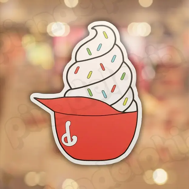 Vanilla Ice Cream Helmet Cap - Sticker