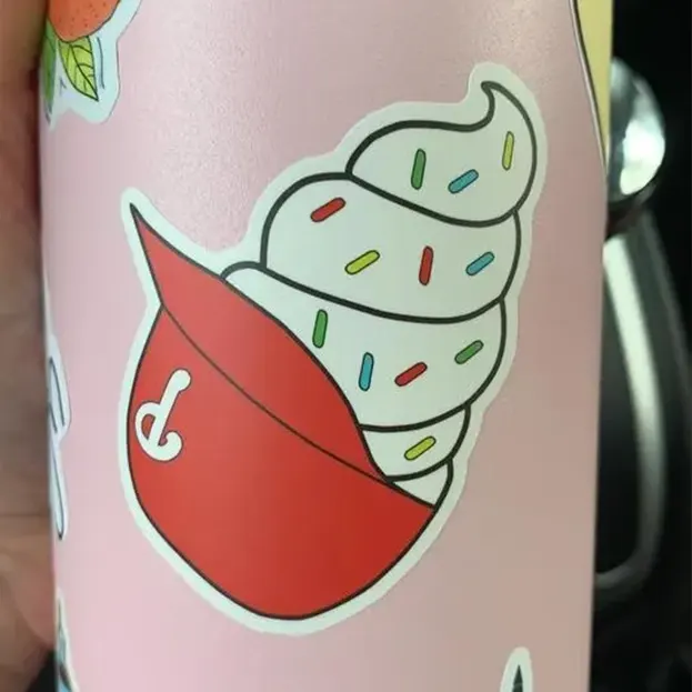 Vanilla Ice Cream Helmet Cap - Sticker