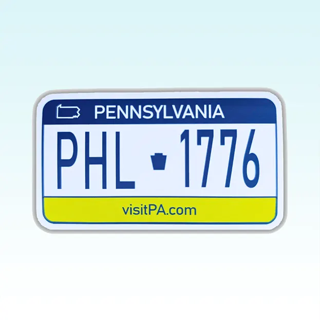 PA License Plate - PHL 1776 - Sticker
