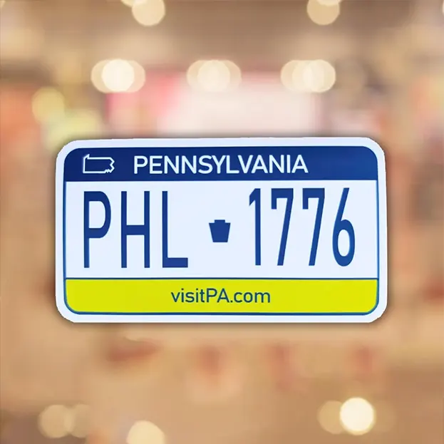 PA License Plate - PHL 1776 - Sticker